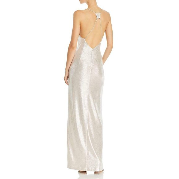 Aidan Mattox-Foiled Metallic Knit-Maxi-Sz 10-NWT - Picture 5 of 8